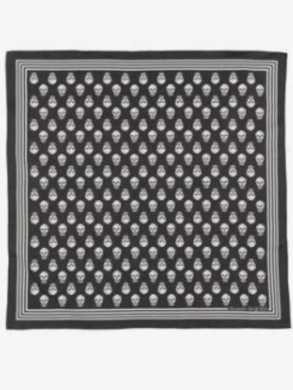 Alexander McQueen Small Bandana Scarf Black White